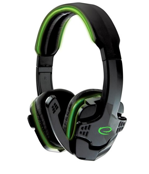 Słuchawki z mikrofonem Esperanza "Raven" Gaming zielone