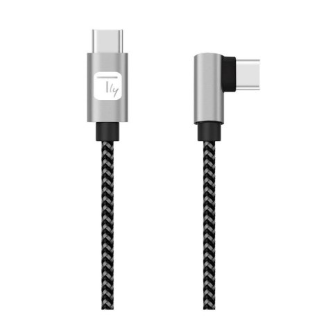 Kabel Techly USB 2.0 USB-C na USB-C kątowy 0,5m M/M 3A