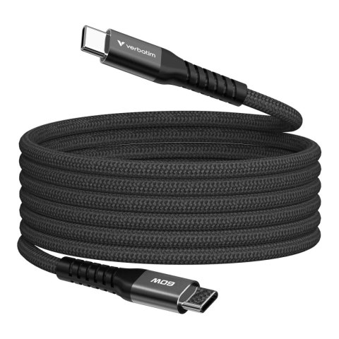 Kabel Verbatim USB-C(M) - USB-C(M) 1,2m, 60W, PD, czarny