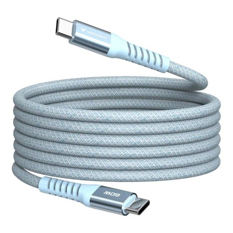 Kabel Verbatim USB-C(M) - USB-C(M) 1,2m, 60W, PD, niebieski