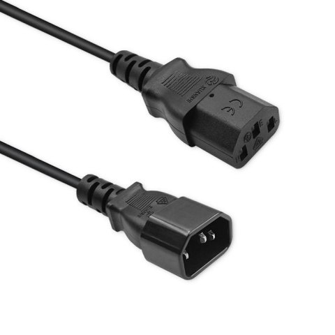 Kabel zasilający Qoltec IEC C13/C14 | 3x1.5mm2 | 1.8m
