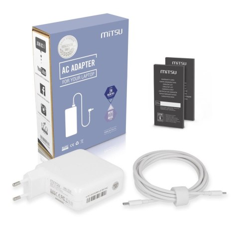 Zasilacz sieciowy Mitsu 87W USB-C, USBC, 5-20.2V, 3-4.3A (white) do notebooka