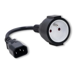 Adapter Qoltec IEC 320 C14 / FRENCH | 0.15m