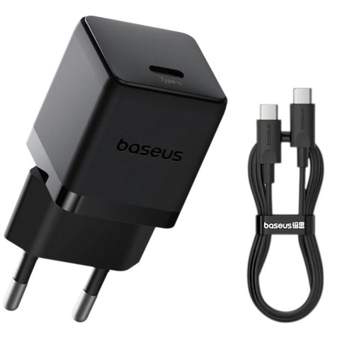 Ładowarka sieciowa Baseus Palm 20W szybka USB-C PD 3.0 czarna + kabel 1m
