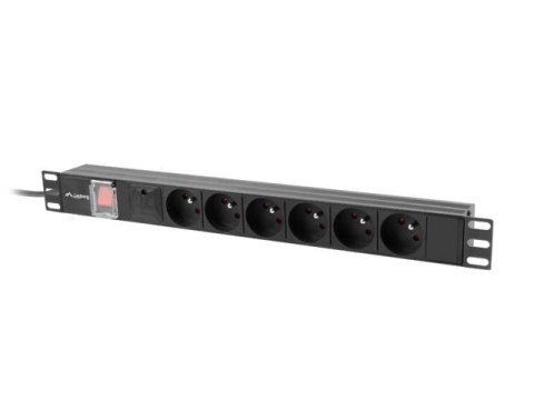 Listwa zasilająca Lanberg RACK PDU 19" 1U 10A 6x PL 2m czarna