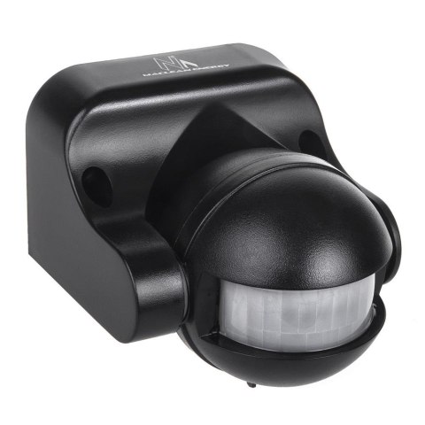 Czujnik ruchu PIR Maclean MCE358 B, na podczerwień, IP44, czarny, zasięg 12m, max. obciążenie 800/1200W