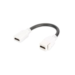 Moduł Keystone DIGITUS HDMI z kablem 12cm łącznik do gniazd i pustych paneli żeński/żeński biały