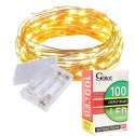 Biały Girlanda Świąteczna z 100 LED Łezkami, na Baterie, Energooszczędna, na Drucie do Formowania