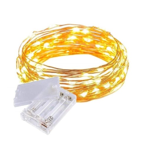 Biały Girlanda Świąteczna z 100 LED Łezkami, na Baterie, Energooszczędna, na Drucie do Formowania