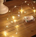 Biały Girlanda Świąteczna z 100 LED Łezkami, na Baterie, Energooszczędna, na Drucie do Formowania
