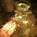 Biały Girlanda Świąteczna z 100 LED Łezkami, na Baterie, Energooszczędna, na Drucie do Formowania