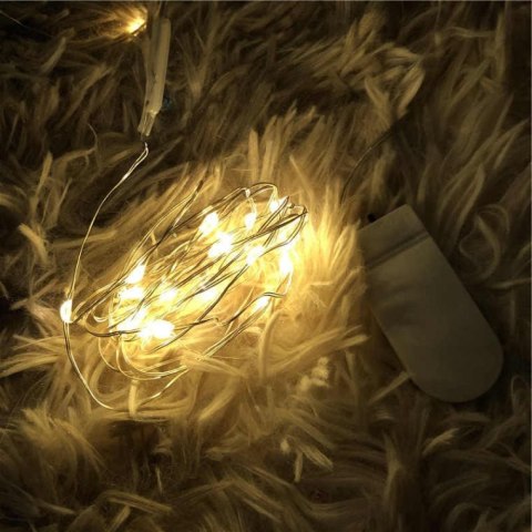 Biały Girlanda Świąteczna z 100 LED Łezkami, na Baterie, Energooszczędna, na Drucie do Formowania