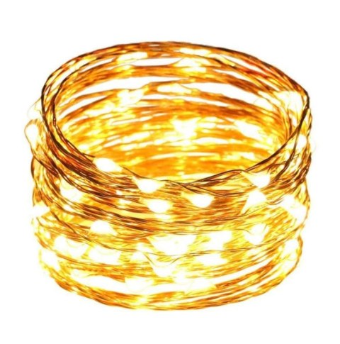 Biały Girlanda Świąteczna z 100 LED Łezkami, na Baterie, Energooszczędna, na Drucie do Formowania