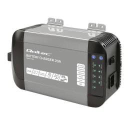 Ładowarka inteligentna Qoltec Monolith do akumulatorów LiFePO4 AGM GEL SLA | 20A | 12V