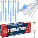 DESZCZ METEORÓW SOPLE LED LAMPKI SPADAJĄCY ŚNIEG 45CM NIEBIESKIE USB