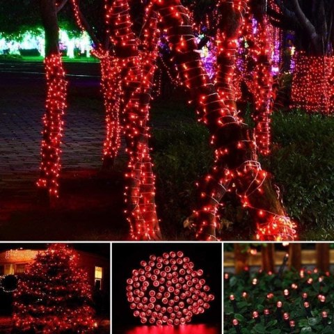 Lampki choinkowe 25 led na baterie czerwone