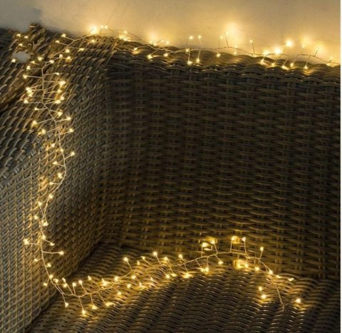 Lampki choinkowe 384 led typu gąsienica w kolorze ciepły biały
