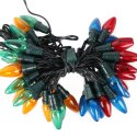 Lampki choinkowe JUMBO Multikolor w kształcie świeczek, 40 sztuk, zielony kabel, 8.9m, 220V-240V do użytku wewnętrznego