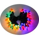 Lampki choinkowe JUMBO Multikolor w kształcie świeczek, 40 sztuk, zielony kabel, 8.9m, 220V-240V do użytku wewnętrznego
