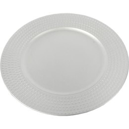 Podtalerz Dekoracyjny Srebrny Kwadraciki 33cm - Element Stolowego Nakrycia na Uroczystości i Święta