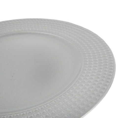 Podtalerz Dekoracyjny Srebrny Kwadraciki 33cm - Element Stolowego Nakrycia na Uroczystości i Święta