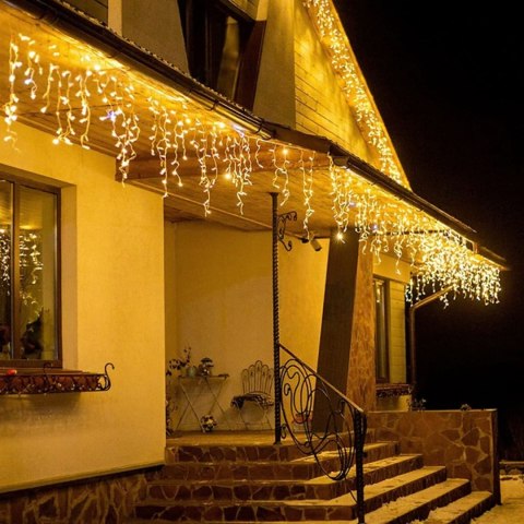 SOPLE 500 LED KURTYNA LAMPKI ZEWNĘTRZNE IP44 BIAŁE CIEPŁE +FLASH ZIMNY BIAŁY 15 M