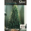 Świąteczne Lampki Zewnętrzne Koński Ogon - 672 Micro LED, Kolor Ciepły Biały, Długość 5m, Zasilanie Sieciowe