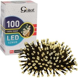 Zewnętrzne Lampki Choinkowe LED 100szt - Ciepły Biały, IP44, Dł. 4,95m+1,5m, Zasilane Sieciowo