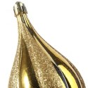 Zestaw 4 Plastikowych Bombek Bożonarodzeniowych z Brokatem, Złote, 13 cm