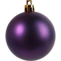 Zestaw 6 Eleganckich Bombek Bożonarodzeniowych Fioletowych, Plastikowych 7 cm
