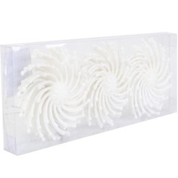 Komplet 3 brokatowych ozdób śnieżnych 8,5 cm