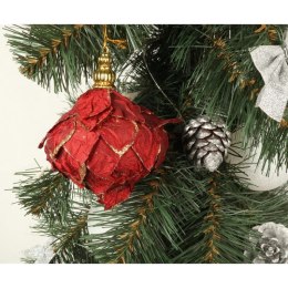 Zawieszka wrzeciono czerwona z brokatem 10 cm