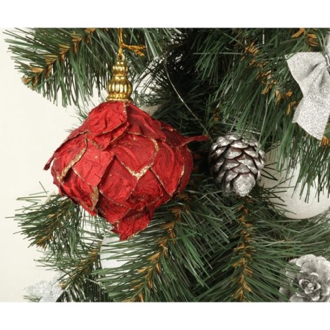 Zawieszka wrzeciono czerwona z brokatem 10 cm