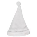Czapka Mikołaja welurowa, biała 40x30cm