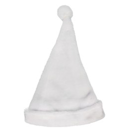 Czapka Mikołaja welurowa, biała 40x30cm