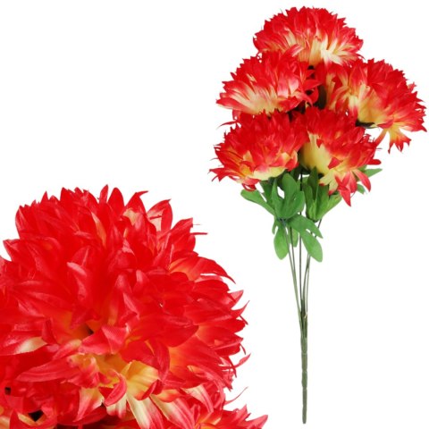 BUKIET 7 DUŻYCH CHRYZANTEM CIENIOWANYCH 58 CM KOLOR ŻÓŁTO-POMARAŃCZOWY