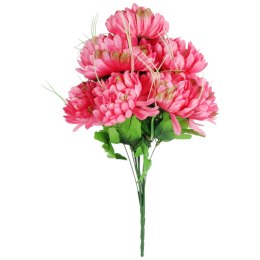 Bukiet 14 chryzantem w kolorze różowo-zielonym z długimi dodatkami 54 cm