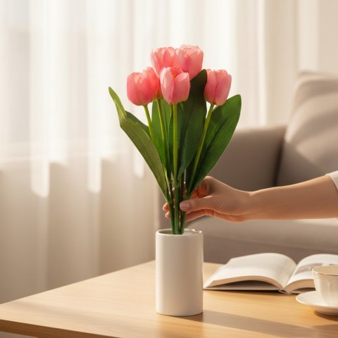 Bukiet 9 TULIPANÓW w kolorze ŻÓŁTYM 40 cm