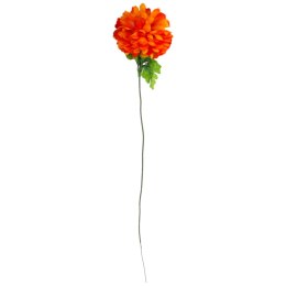 Chryzantema pojedynczy kwiat w kształcie kuli w kolorze ciemno-pomarańczowym 77 cm