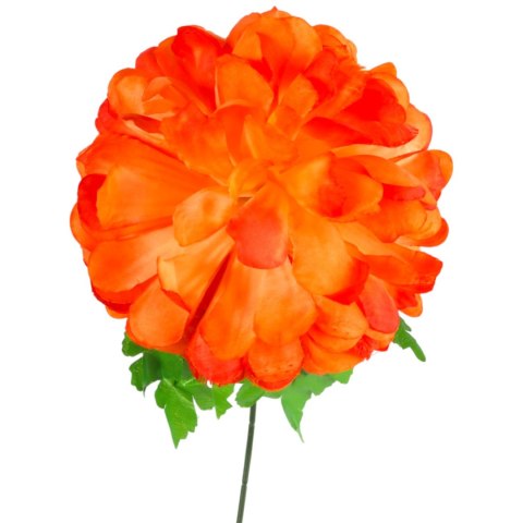 Chryzantema pojedynczy kwiat w kształcie kuli w kolorze pomarańczowym 77 cm