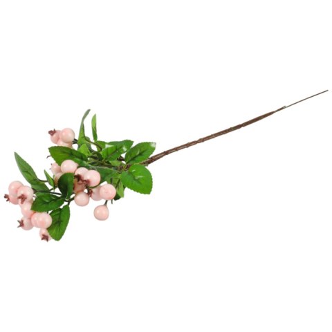 GAŁĄZKA Z JARZĘBINĄ RÓŻOWE KULKI 34 CM