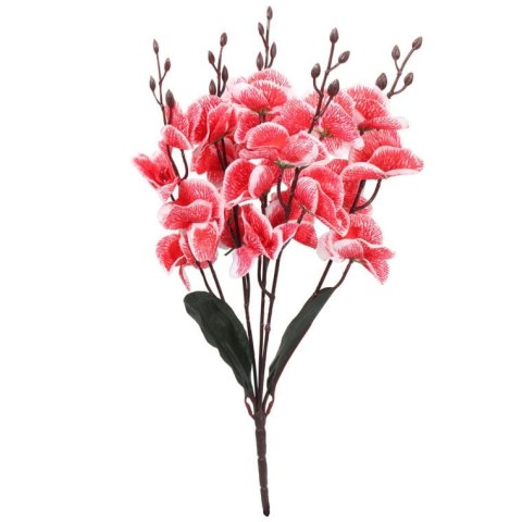 Storczyki Sztuczne Czerwone - 5 sztuk, Wysokiej Jakości Bukiet Dekoracyjny 38cm