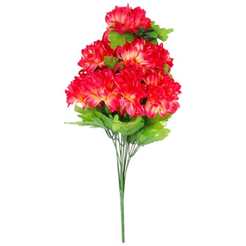 Bukiet 12 Sztucznych Chryzantem - Dekoracja na Wszystkich Świętych, 44 cm KOLOR FIOLETOWY