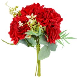 ELEGANCKI BUKIET 10 RÓŻ DO WAZONU 30 CM CZERWONY