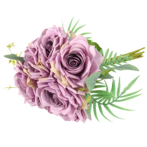 ELEGANCKI BUKIET 10 RÓŻ DO WAZONU 30 CM FIOLETOWY