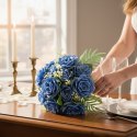 ELEGANCKI BUKIET 10 RÓŻ DO WAZONU 30 CM FIOLETOWY