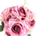 ELEGANCKI BUKIET 10 RÓŻ DO WAZONU 30 CM FIOLETOWY