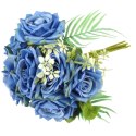 ELEGANCKI BUKIET 10 RÓŻ DO WAZONU 30 CM NIEBIESKI