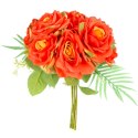 ELEGANCKI BUKIET 10 RÓŻ DO WAZONU 30 CM POMARAŃCZOWY