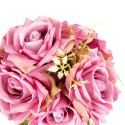 ELEGANCKI BUKIET 10 RÓŻ DO WAZONU 30 CM RÓŻOWY